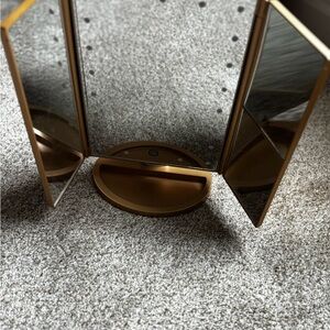 Gold Tri-Fold Vanity Mirror